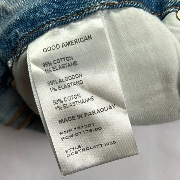 Good American Women’s 15 Good Curve Straight Leg  Destroyed Hem Jean - Picture 7 of 15